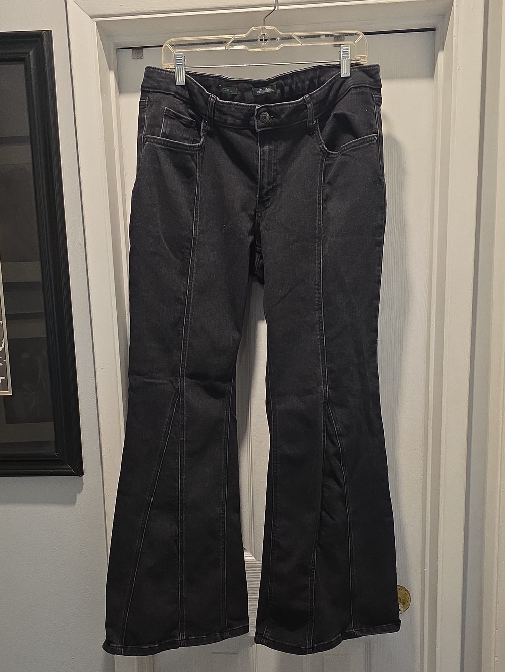 Wild fable Black Flare Jeans with Seamed Detail